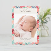 明るいフローラ開花フォトガール誕生のお知らせ 招待状 (スタンド正面)