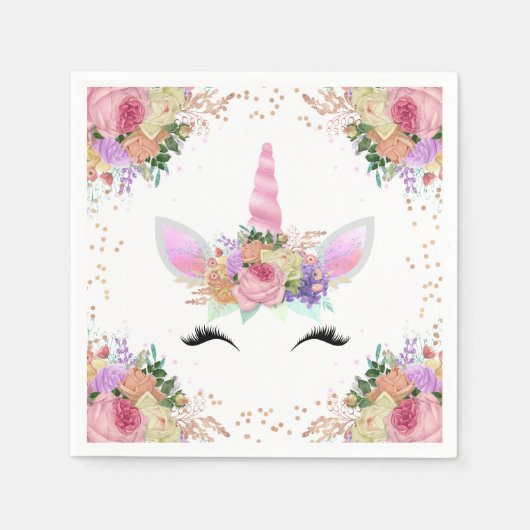 明るいフローラ スタンダードカクテルナプキン (正面)