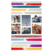 明るいブカラフルラシストローク12か月写真 カレンダー (カバー)