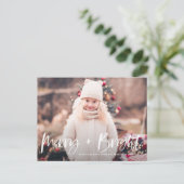 明るいブメリーラシレタリングフォトクリスマス シーズンポストカード (スタンド正面)