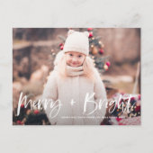 明るいブメリーラシレタリングフォトクリスマス シーズンポストカード (正面)