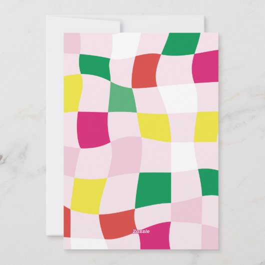 明るいブモダンロックPlaid新年の写真 シーズンカード (裏面)