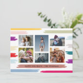 明るいブラシカラフルストローク6フォトコラージュ シーズンカード (スタンド正面)