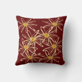 明るいブルゴーニュ赤フローラ枕 クッション (裏面)