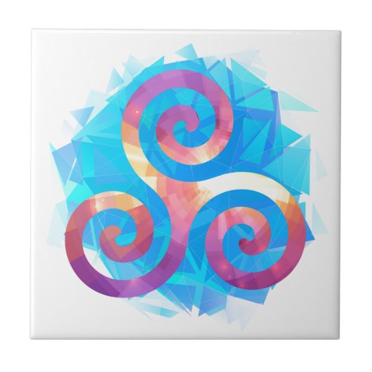 明るいブルターニュのtriskel タイル (正面)