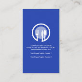 明るいブルーのバトラーのサービスディッシュアイコン 名刺 (裏面)