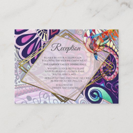 明るいブルーアーティストパーティードードルクリエーション エンクロージャーカード (正面)