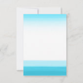 明るいブルーウォーターカラーウェディングRSVPカード 出欠カード (裏面)