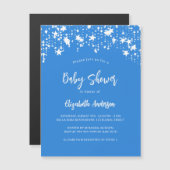 明るいブルースターズ男の子の豪華なベビーシャワー マグネット招待状 (正面/裏面)