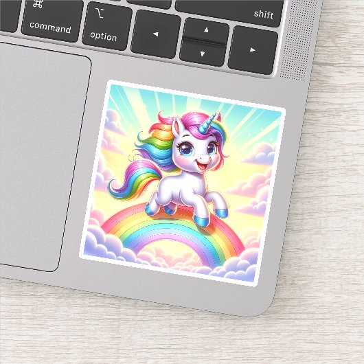 明るいプリズムユニコーンお洒落 シール (詳細)