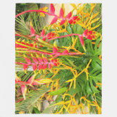 明るいヘリコニア、ロブスター爪植物 フリースブランケット (正面)