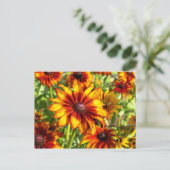 明るいベニフラワーフローラはがき ポストカード (スタンド正面)