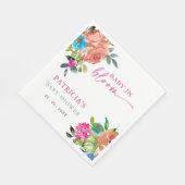 明るいベビーの開花ピンクのフローラ女の子ベビーシャワー スタンダードランチョンナプキン (角)