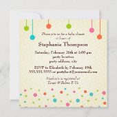 明るいベビーブロック色のニュートラル赤ちゃんシャワー 招待状 (裏面)