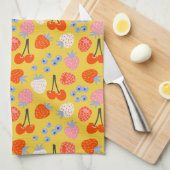 明るいベリカラフルーの果実のパターン キッチンタオル (四つ折り)