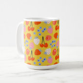 明るいベリカラフルーの果実のパターン コーヒーマグカップ (正面左)