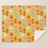 明るいベリカラフルーの果実のパターン シェルパブランケット (正面(横))