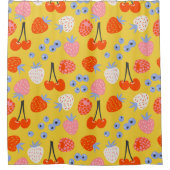 明るいベリカラフルーの果実のパターン シャワーカーテン (正面)