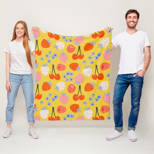 明るいベリカラフルーの果実のパターン フリースブランケット (インサイチュ)