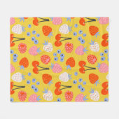 明るいベリカラフルーの果実のパターン フリースブランケット (正面(横))