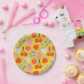 明るいベリカラフルーの果実のパターン ペーパープレート (パーティー)