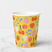 明るいベリカラフルーの果実のパターン 紙コップ (裏面)
