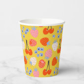 明るいベリカラフルーの果実のパターン 紙コップ (左)