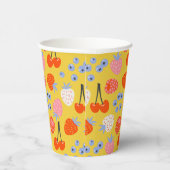明るいベリカラフルーの果実のパターン 紙コップ (右)