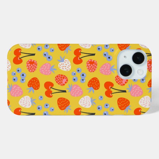 明るいベリカラフルーの果実のパターン Case-Mate iPhoneケース (裏面 (横))