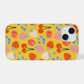 明るいベリカラフルーの果実のパターン iPhone 15ケース (裏面横)