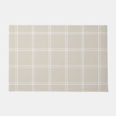 明るいベージュと白の窓ガラスのチェック ドアマット (正面)