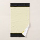 明るいベージュと黒いバスタオルセットのひまわり バスタオルセット (ハンドタオル)