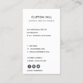 明るいベーモダンジュオはっきりしたレンジピンクのネイビーストライプ 名刺 (裏面)