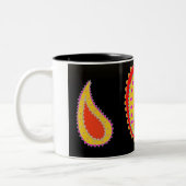 明るいペイズリーのコーヒー・マグ ツートーンマグカップ (左)