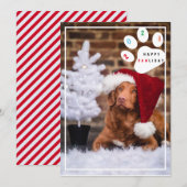 明るいペットと楽しいパウリデイハートの犬のホリデーカード シーズンカード (正面/裏面)