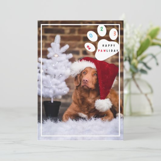 明るいペットの幸せなペットの犬のホリデーカード シーズンカード (スタンド正面)