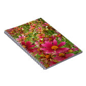 明るいホットピンクと黄色のデイジーの花 ノートブック (右側)