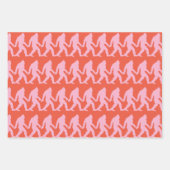 明るいホットピンク、サンゴ、ターコイズビッグフット ラッピングペーパーシート (正面)