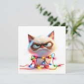 明るいホリデーライト、暗い猫の気分カード シーズンカード (スタンド正面)