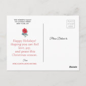 明るいホリデー スクリプト クリスマス ホリデー ポストカード (裏面)