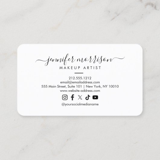 明るいホログラフィックリップメイクアップアーティスト、美しい 名刺 (裏面)