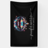 明るいホログラフィックリップメイクアップアーティスト、美しい 横断幕 (縦)