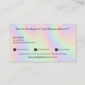 明るいホログラフィック化粧用ヘアラッシュ爪、 ネイル美しい 名刺 (裏面)