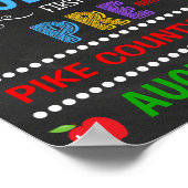 明るいホワイトボードの幼稚園初日のサイン ポスター (角)