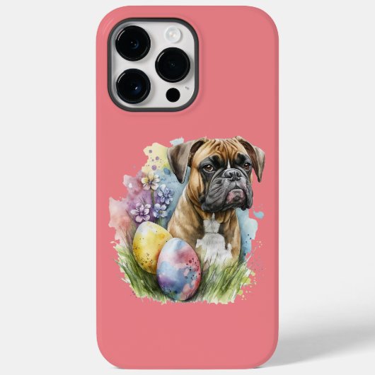 明るいボクサー犬のイースターエッグ、ハッピーイースター ボクサー Case-Mate iPhoneケース (裏面)