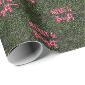 明るいボクメリーウッドのピンクのネオンサインのクリスマス ラッピングペーパー (ロールコーナー)