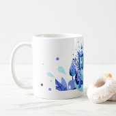 明るいボタニカルな誕生日ギフト コーヒーマグカップ
