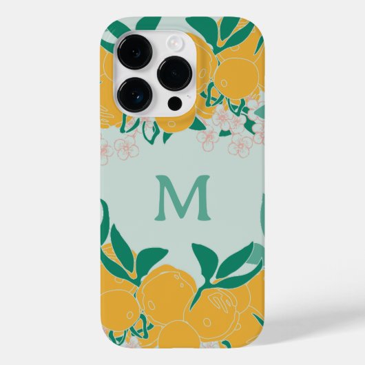 明るいボタニカルシトラスモノグラム Case-Mate iPhoneケース (裏面)