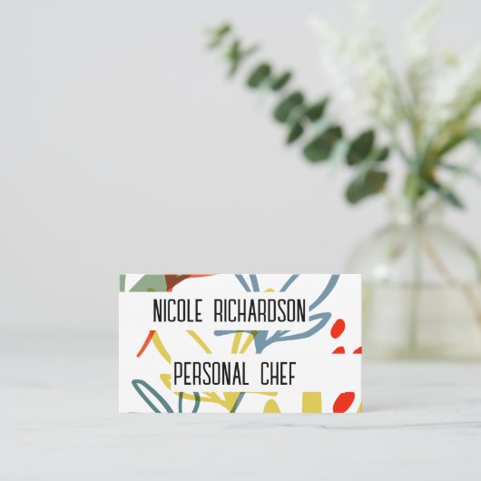 明るいボタニカルモダンユニーク 名刺 (スタンド正面)