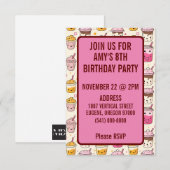 明るいボバ茶のパターン 招待状 (正面/裏面)